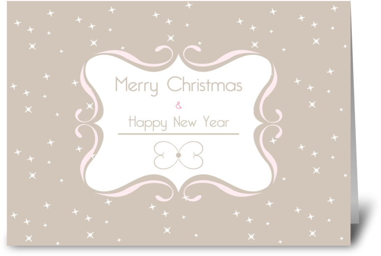 A White And Pink Christmas Card