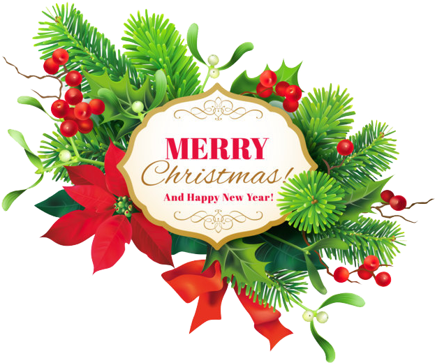 A Christmas Card With Red Berries And Green Leaves