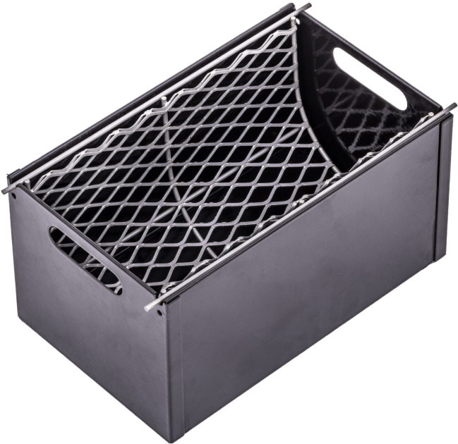 A Metal Box With A Net Inside