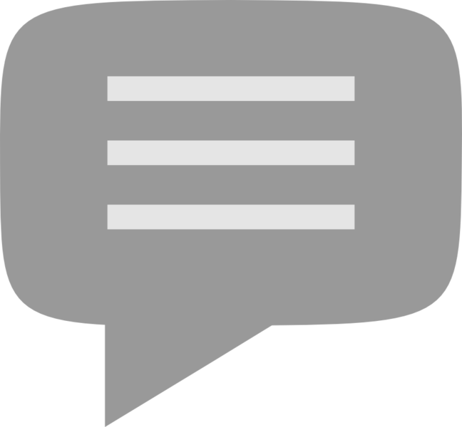 A Grey Chat Bubble With White Lines