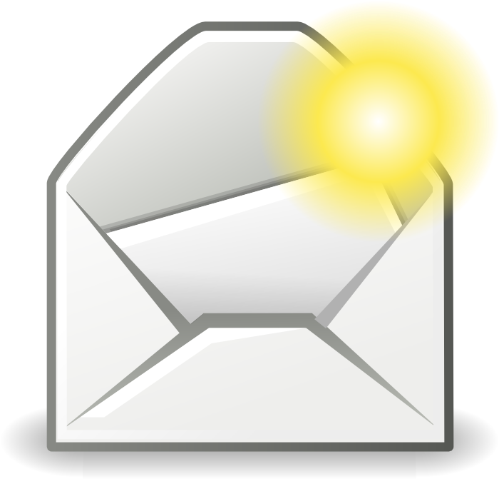 A White Envelope With A Yellow Light
