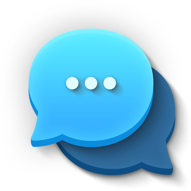 A Blue Chat Bubble With Three Dots