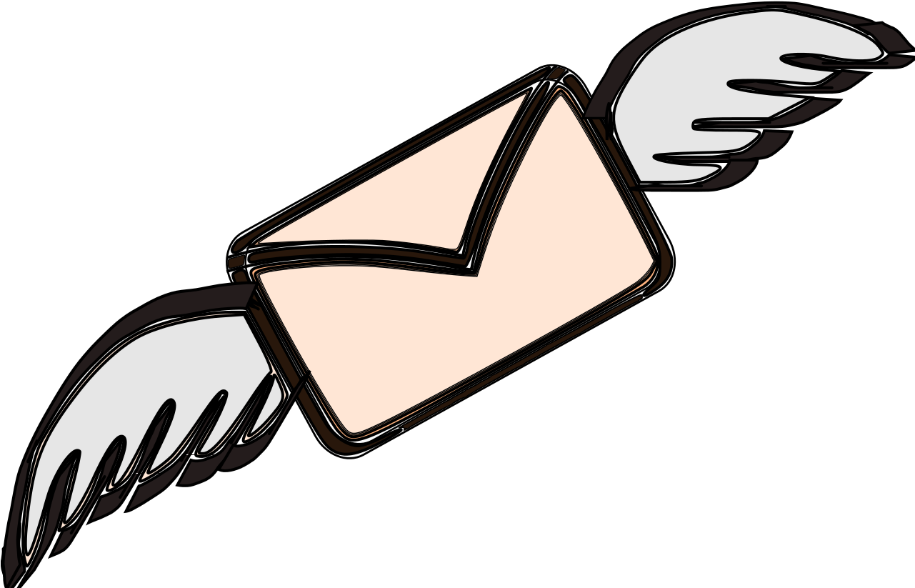 A Cartoon Of A Letter With Wings