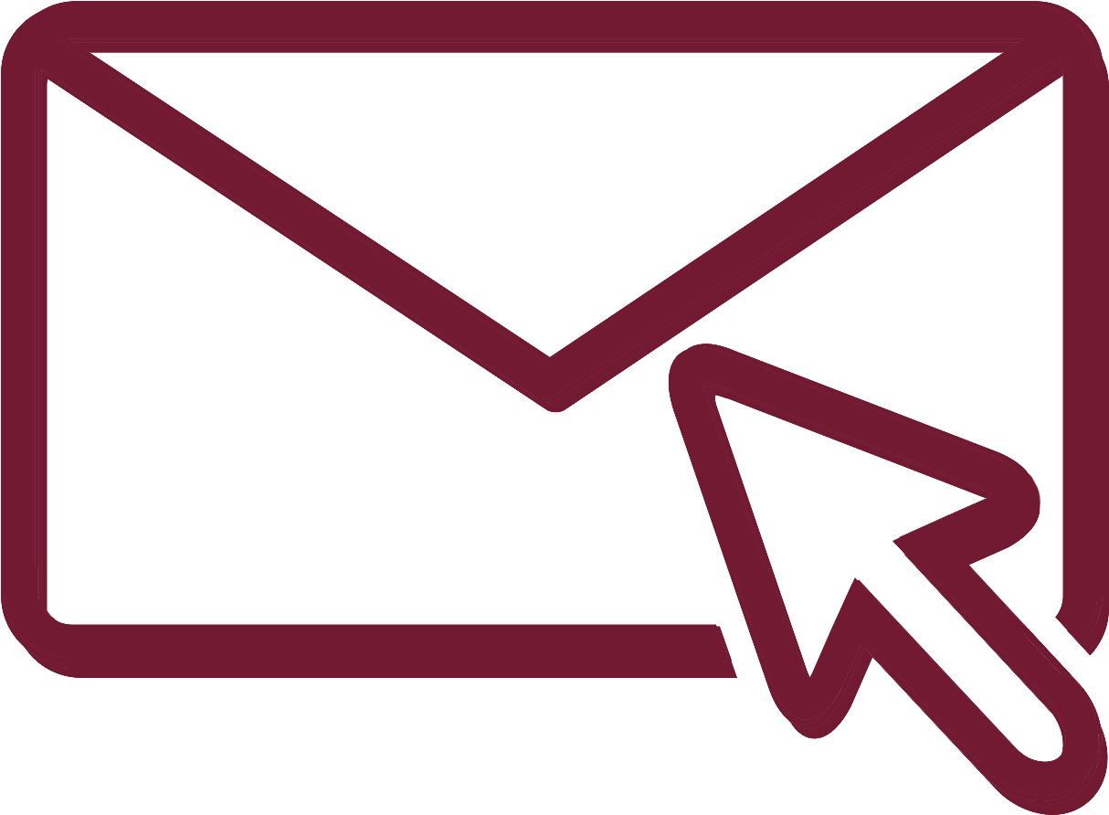 A Red Line Art Of A Envelope And A Cursor
