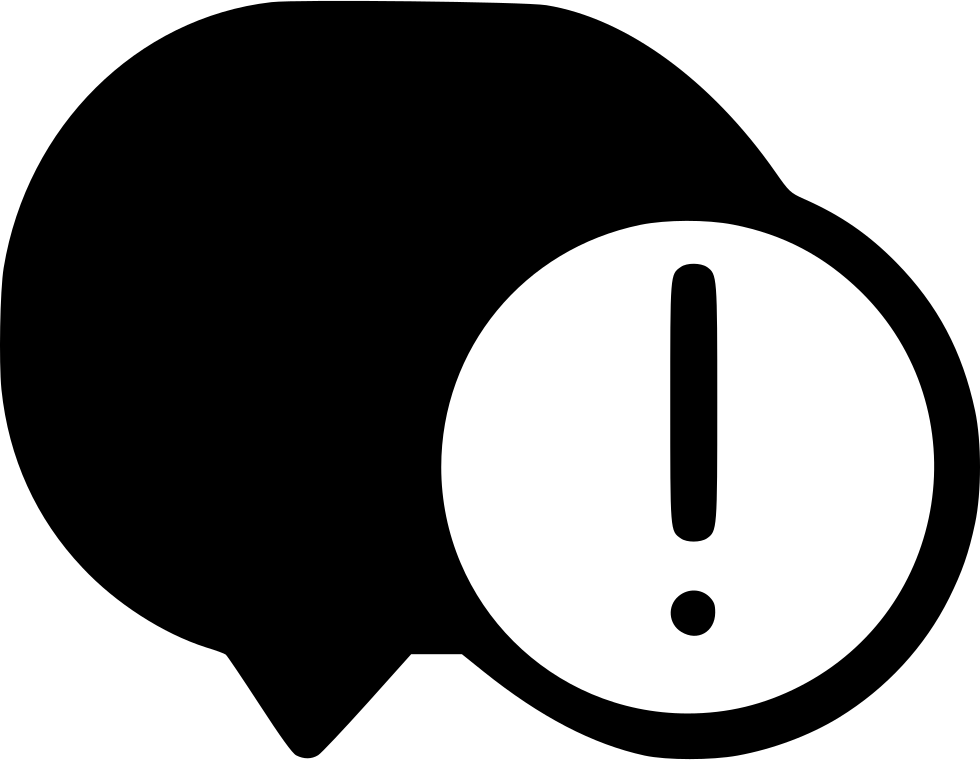 A Black And White Image Of A Speech Bubble With A Exclamation Mark
