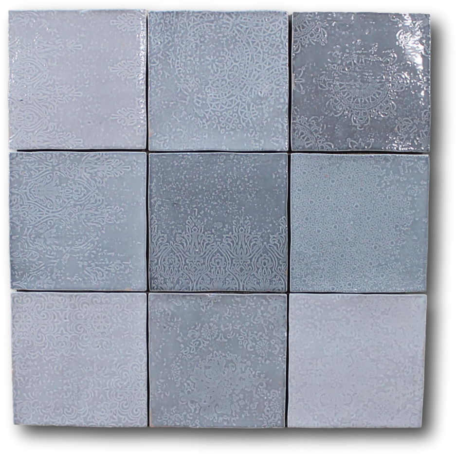 A White Tile With A Black Background