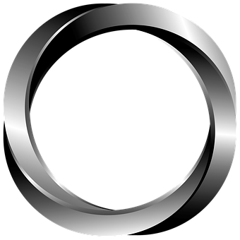 A Silver Circle With Black Background