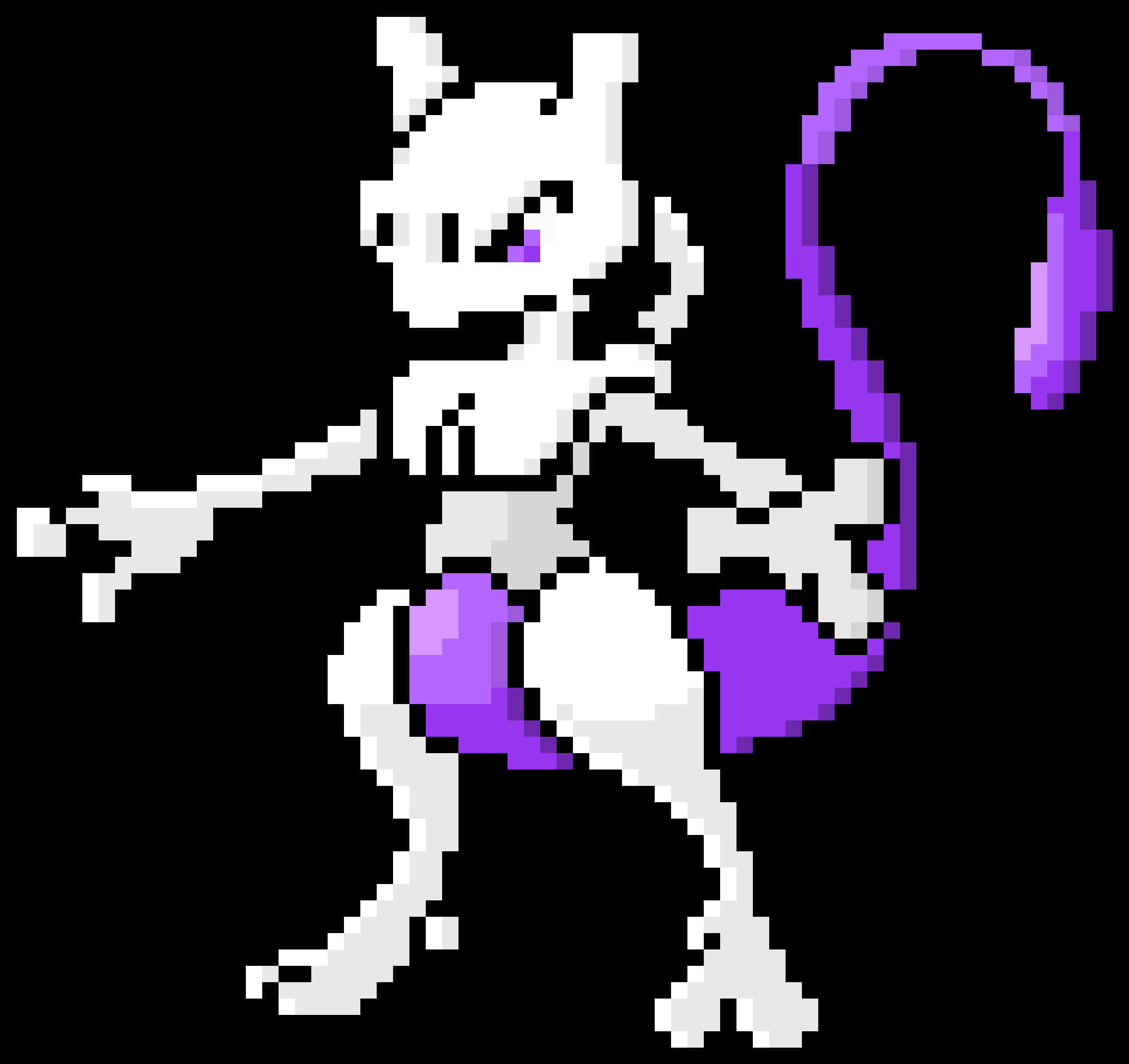 Simple Pixelated Mewtwo Graphic Art