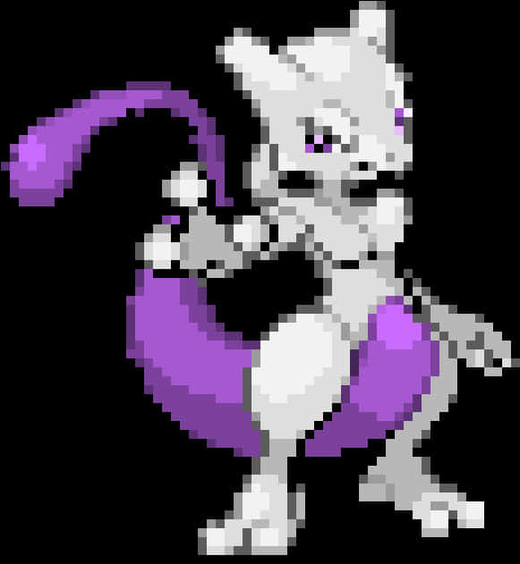 Pixelated White And Violet Mewtwo
