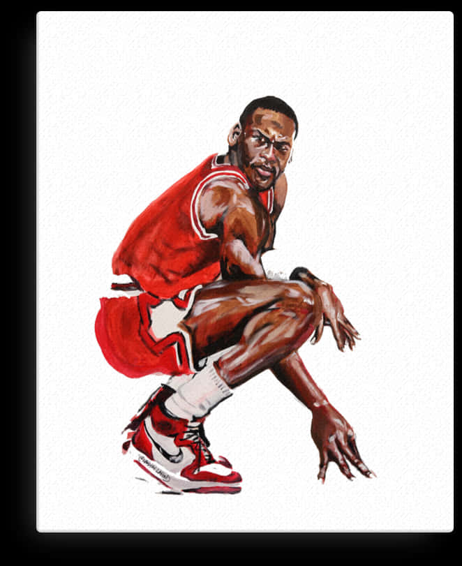 A Painting Of A Basketball Player