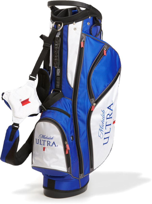 A Blue And White Golf Bag