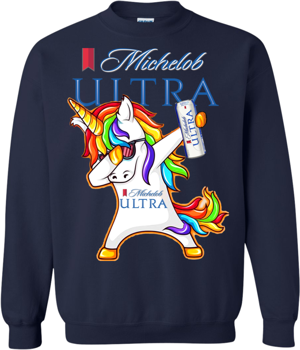 A Sweatshirt With A Unicorn And A Can Of Beer