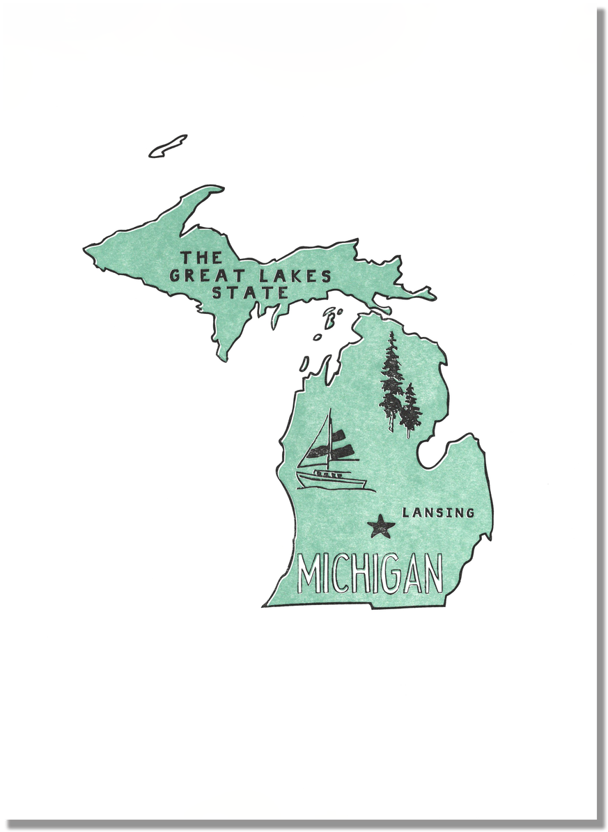 A Map Of The State Of Michigan