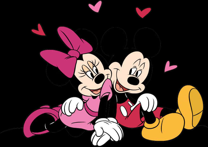 Mickey And Minnie With Hearts