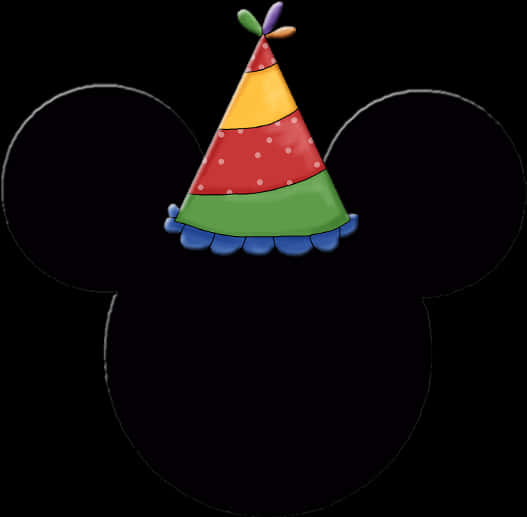 A Cartoon Mouse Head With A Party Hat