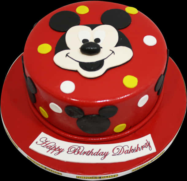 Red Cake With Mickey Mouse Face