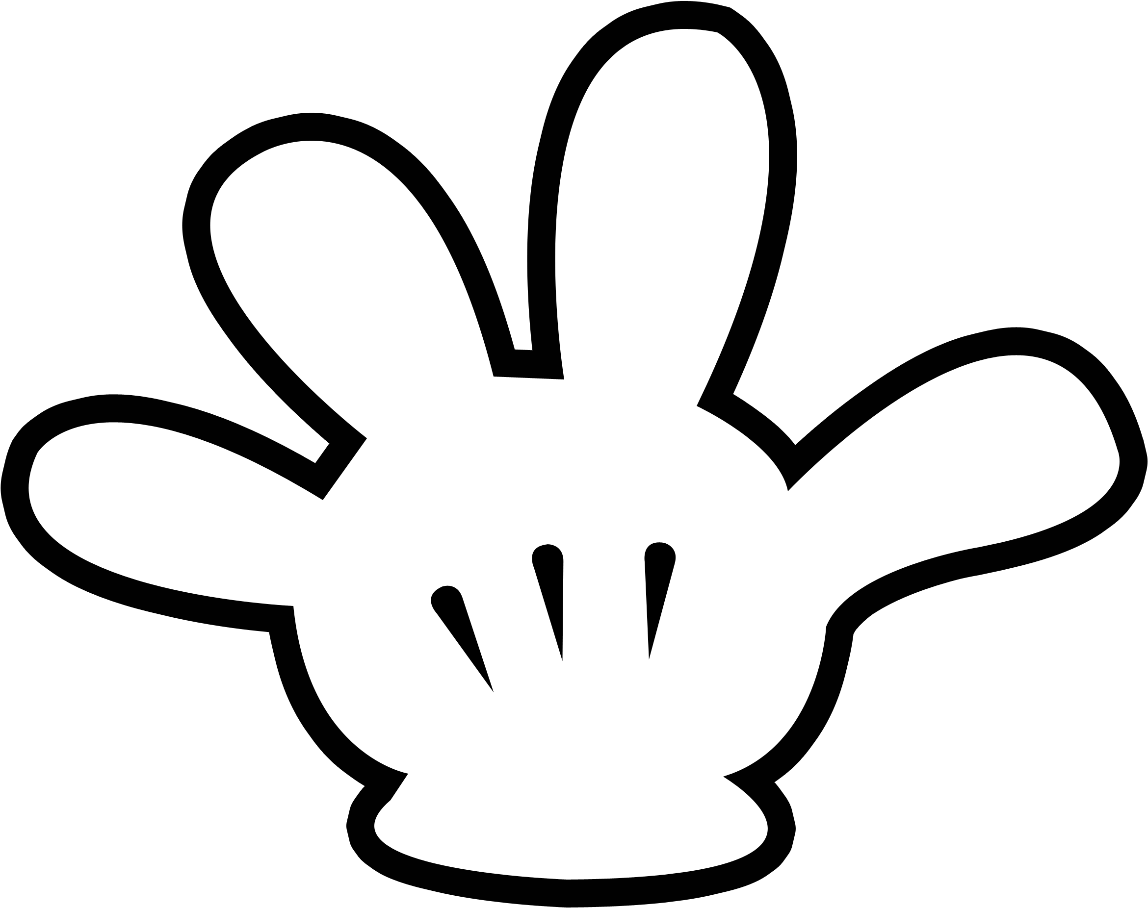 A White Cartoon Glove With Ears
