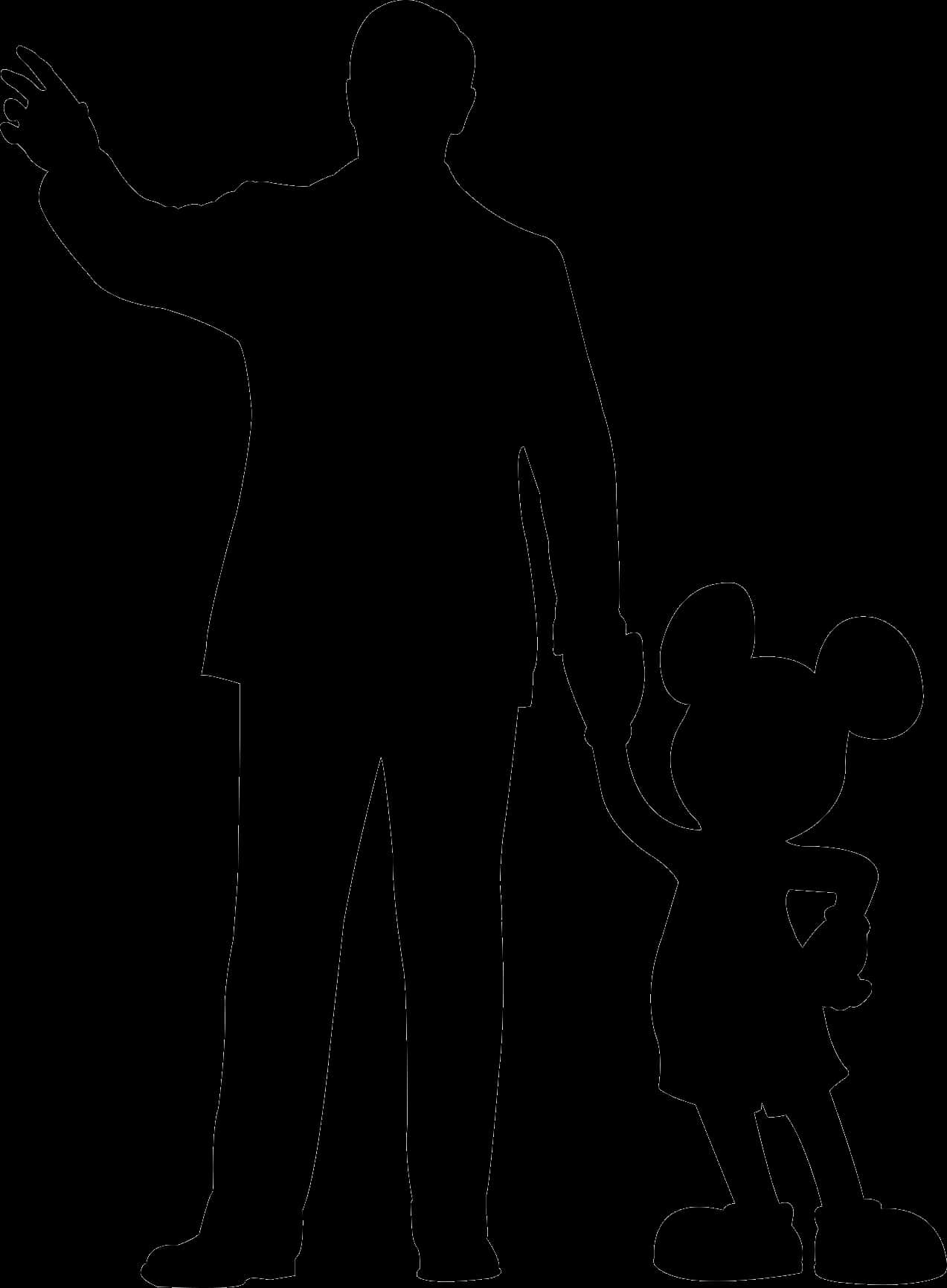 Walt Disney And Mickey Mouse Silhouette
