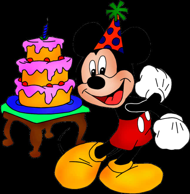 Mickey With Birthday Cake