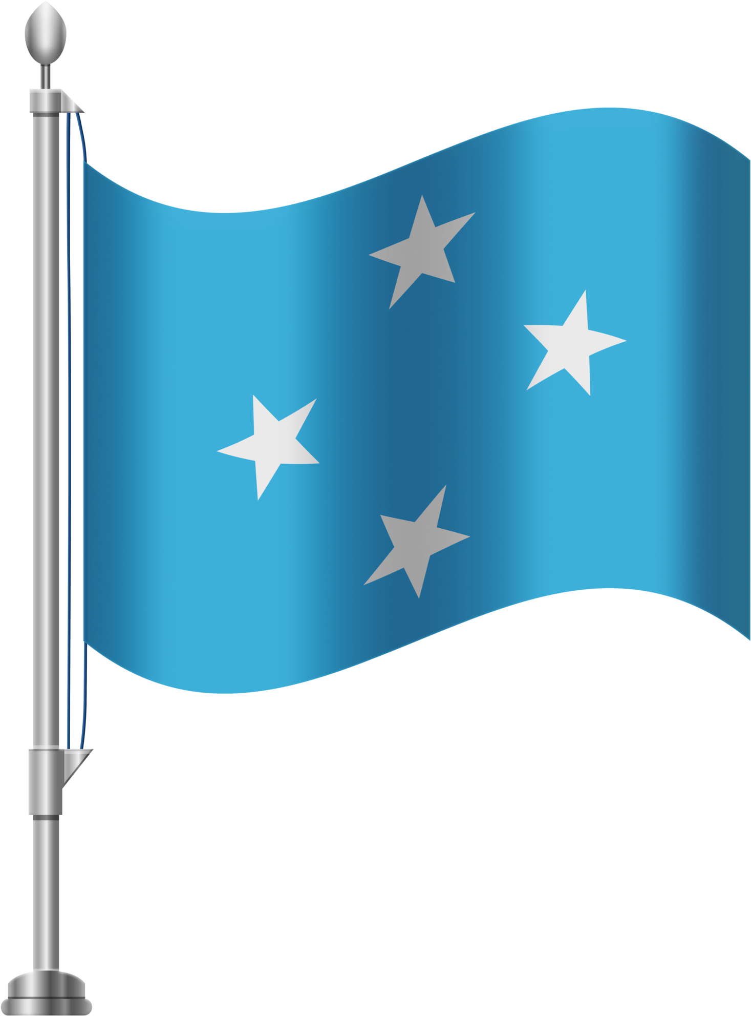 A Blue Flag With White Stars On A Pole