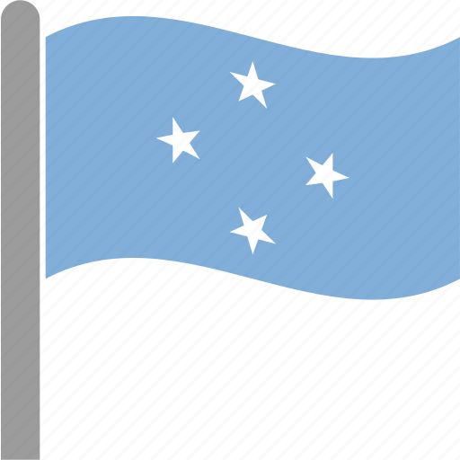 A Blue And White Flag With White Stars On A Black Background