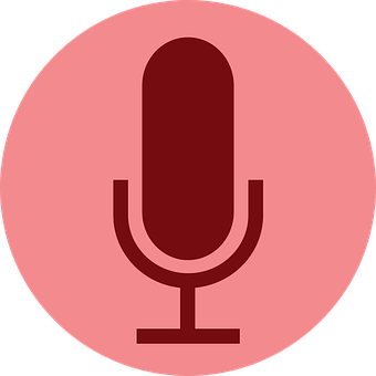 A Red Microphone In A Pink Circle