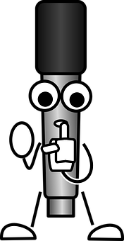 A Cartoon Character With A Hand Holding A Pipe