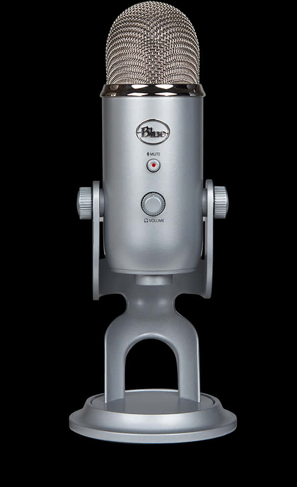 A Silver Microphone With A Black Background