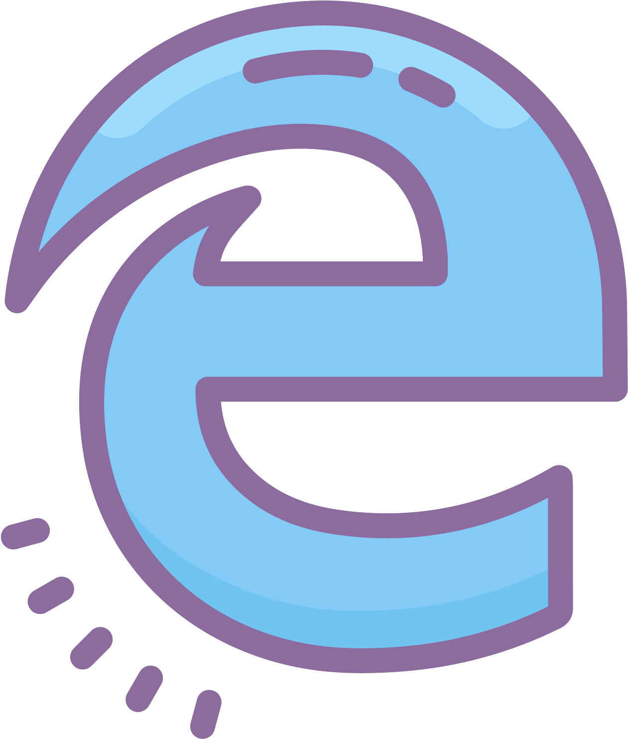 A Blue And Purple Letter E