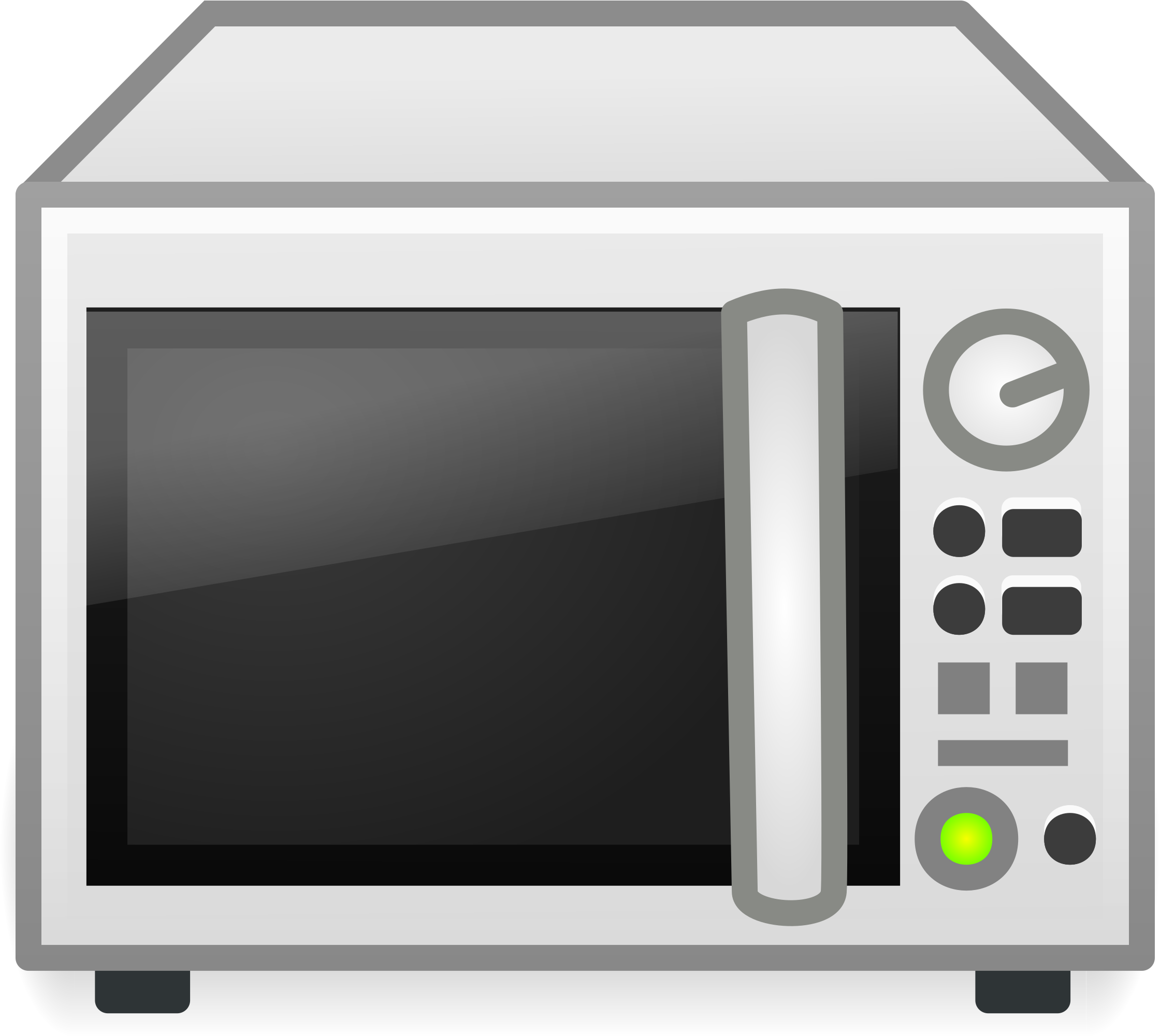 A White Microwave Oven With A Black Screen