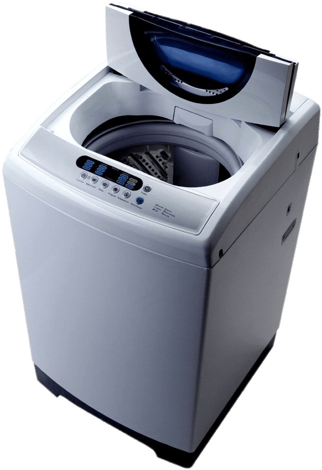 A White Washing Machine With A Screen