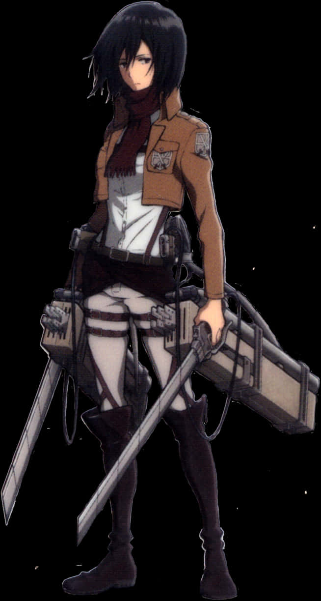Mikasa Ackerman With Her Weapons