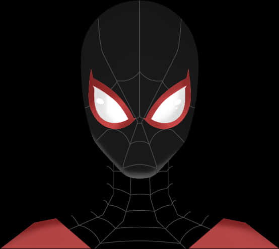 A Black And Red Spider Man Mask