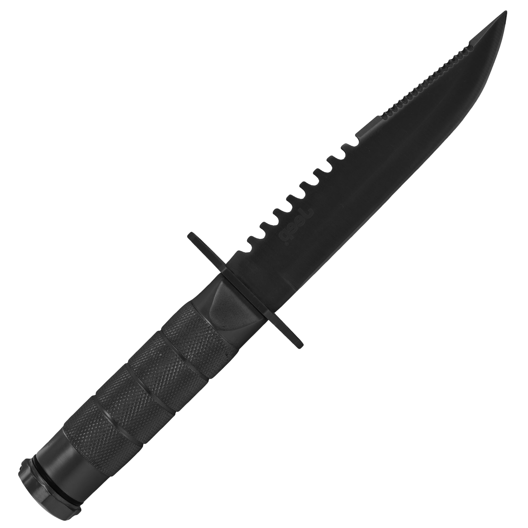 A Black Knife With A Black Handle