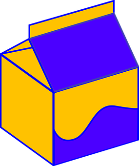 A Yellow And Blue Carton