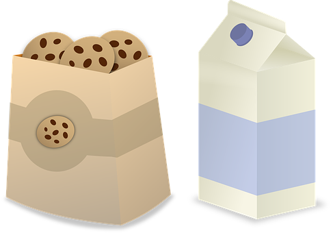 A Milk Carton And A Bag Of Cookies