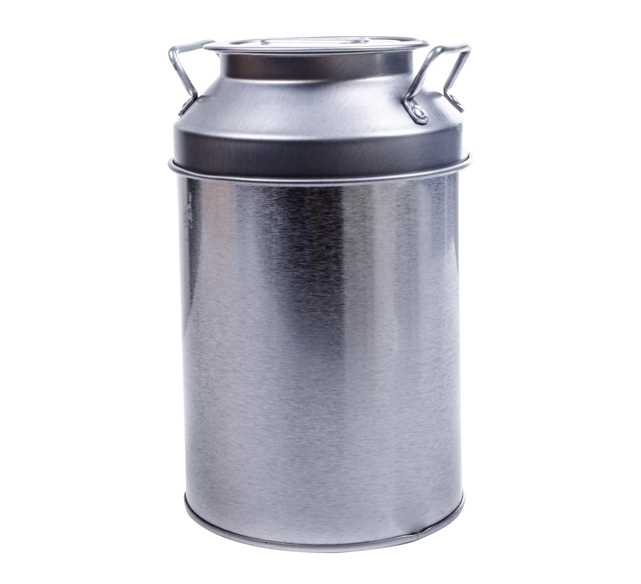 A Silver Can With Two Handles