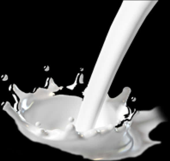 Pouring White Creamy Milk Splashing