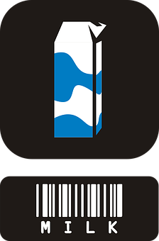 A Black And White Logo With A Bar Code