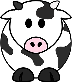 A Cow With Black Spots And Pink Nose