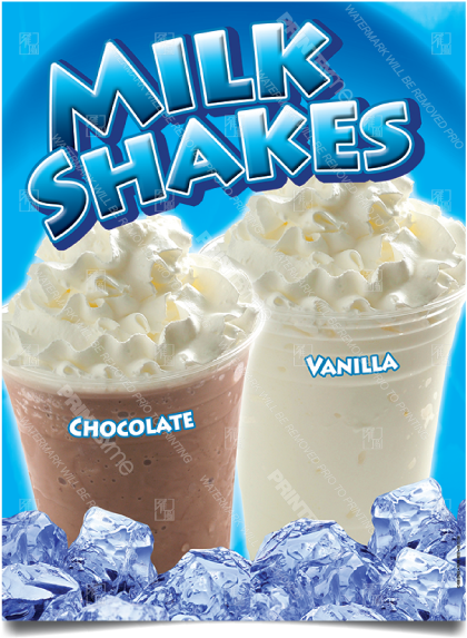 A Poster Of Milkshakes And Ice Cubes