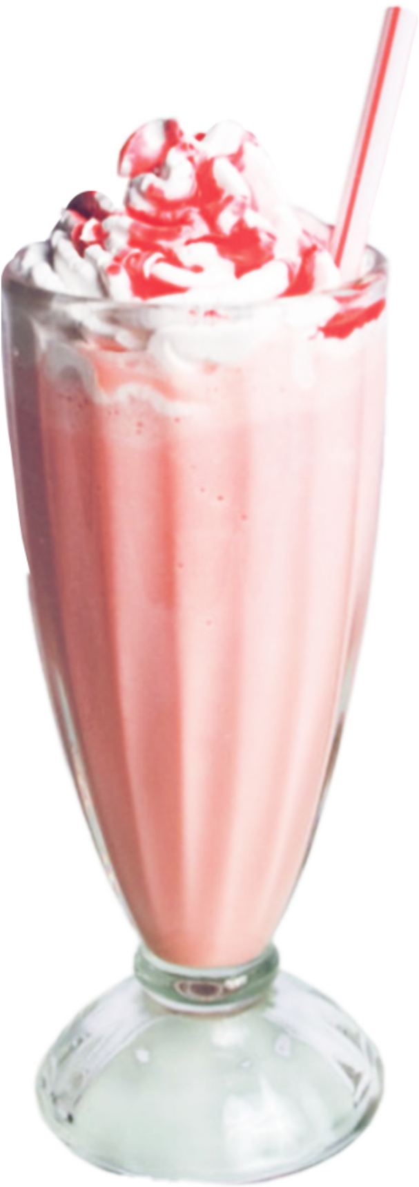 A Close Up Of A Pink Milkshake