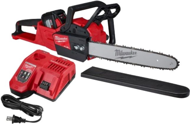 A Red And Black Electric Saw