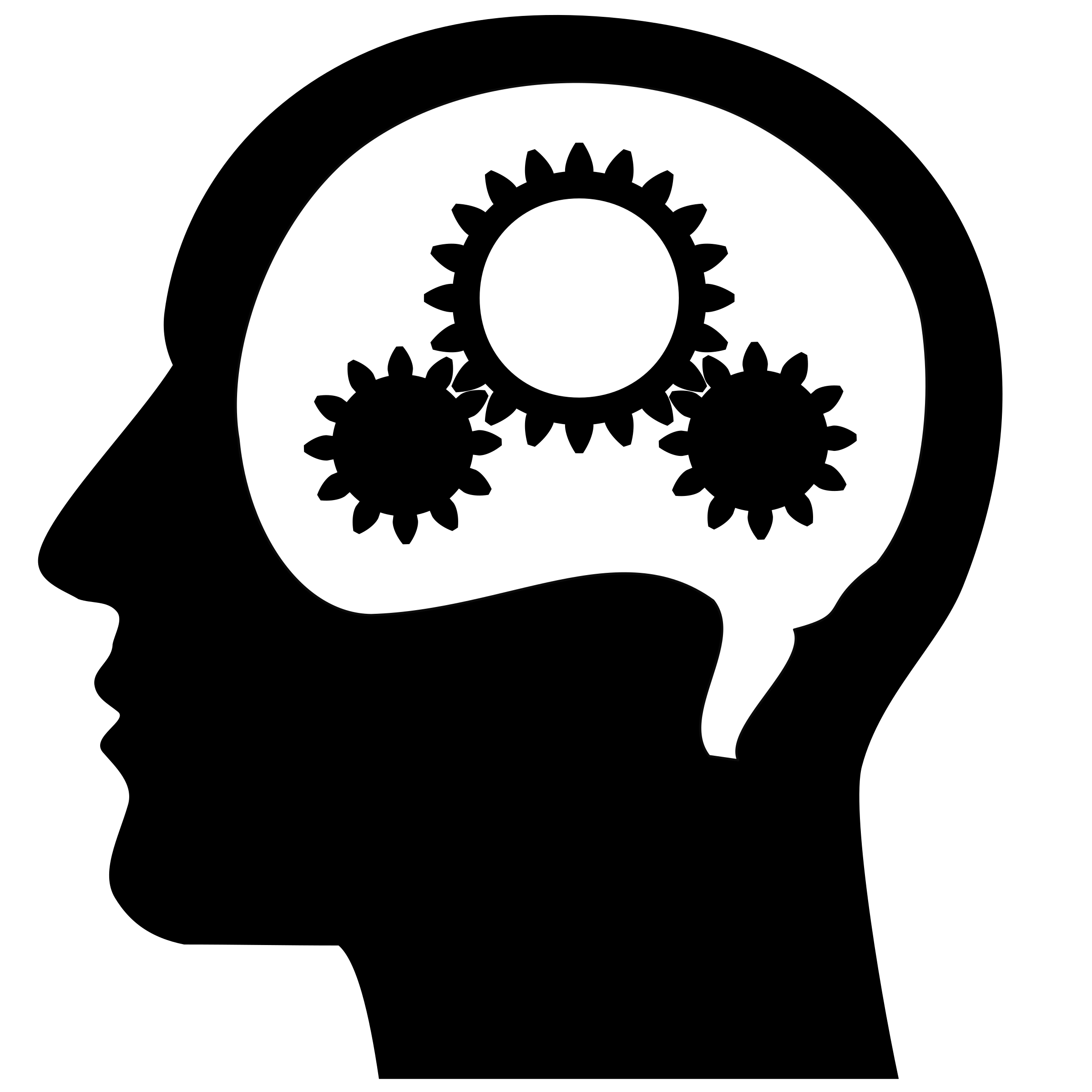 A White Brain With Gears In It
