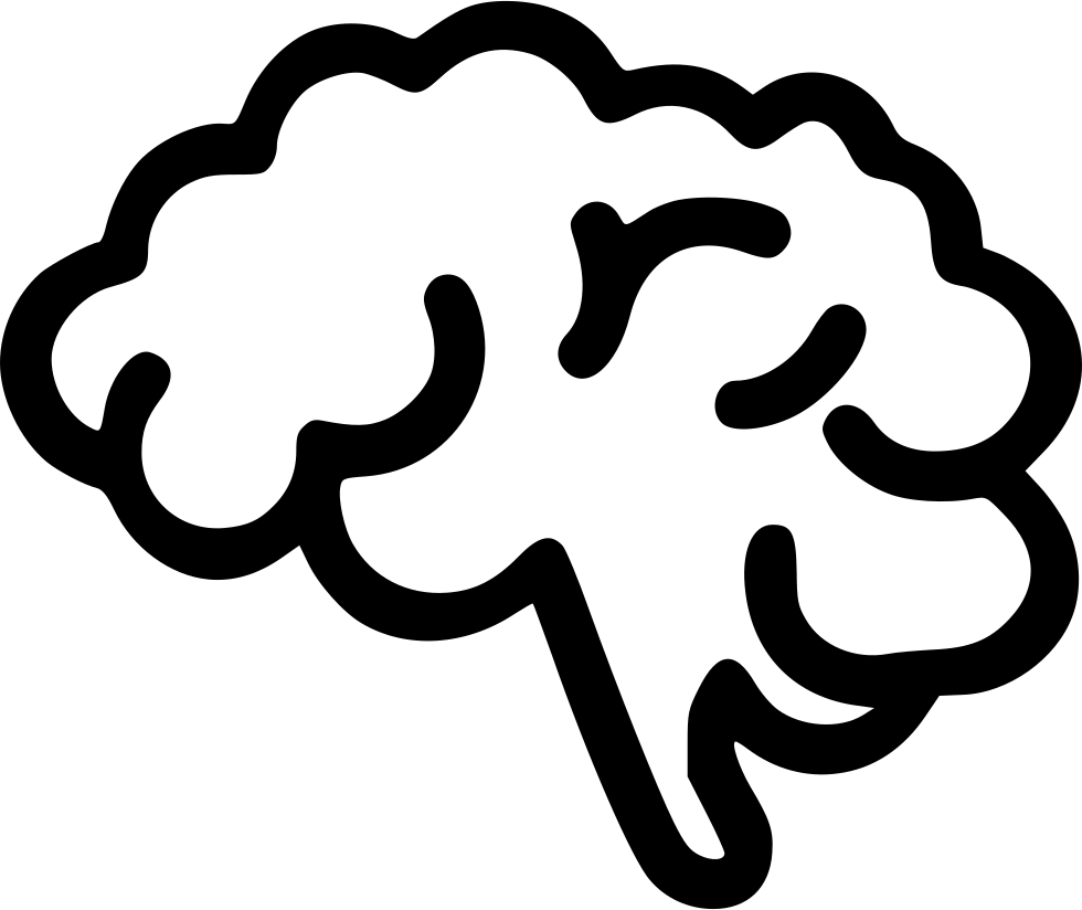 A Black Outline Of A Brain