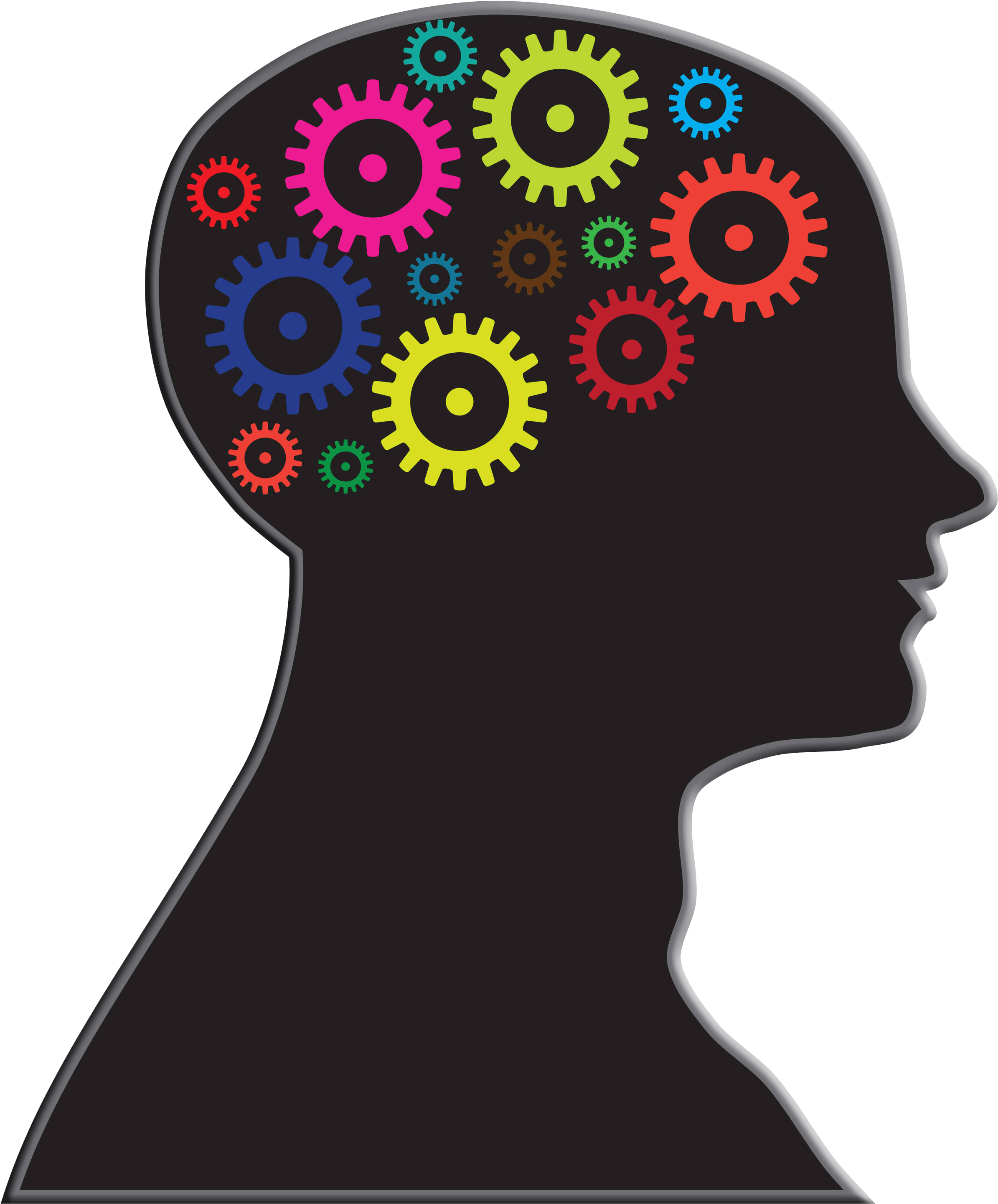 A Silhouette Of A Person With Gears In Their Brain
