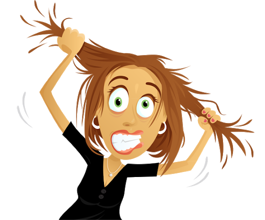 A Cartoon Of A Woman Pulling Her Hair