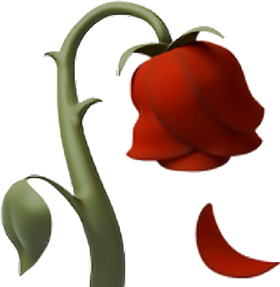 🥀#mine #sticker #wilting #rose #emoji #red #gothic - Transparent Emoji Iphone, Hd Png Download