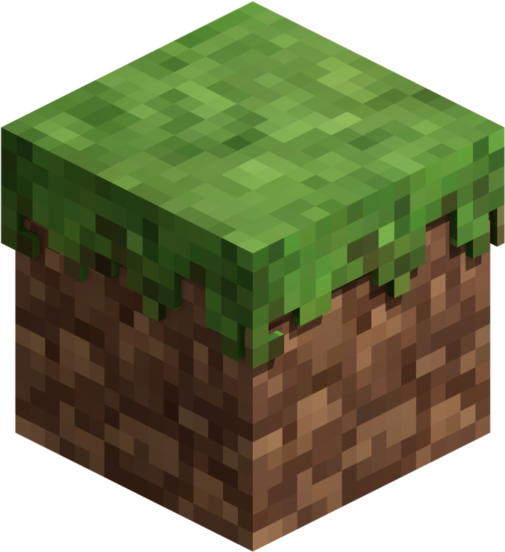 A Pixelated Cube With Grass On Top