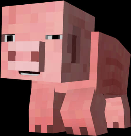 A Pink Pig With Black Background
